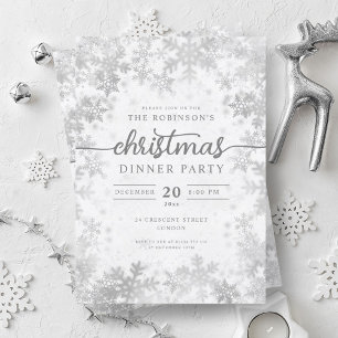 Modernes Silver Winter Wonderland Weihnachts-Party Einladung