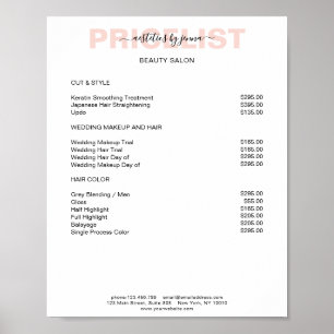 Modernes Simpel Preislisten Poster