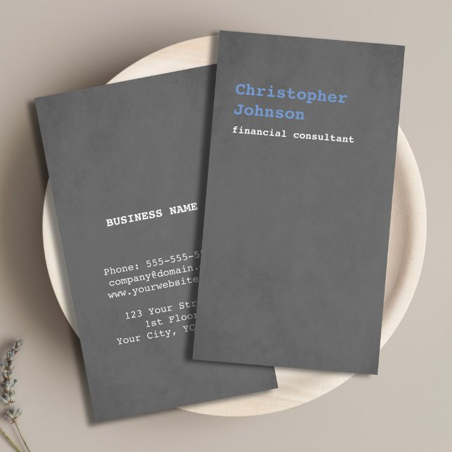 Modernes Simple Texture Gray Blue Consultant Visitenkarte (Von Creator hochgeladen)
