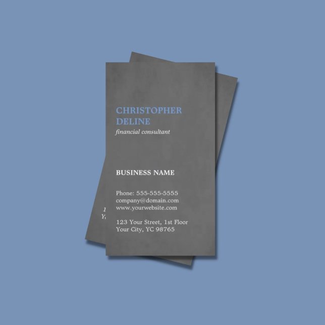 Modernes Simple Texture Gray Blue Consultant Visitenkarte (Von Creator hochgeladen)