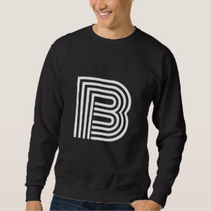 Modernes Single Letter Initial Monogram   Schwarze Sweatshirt