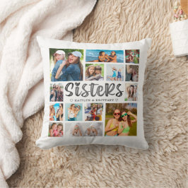 Modernes SISTERS Foto Collage Foto auf der Rücksei Kissen