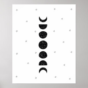Modernes Skandinavienmondphasen Kinderzimmer Poster