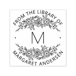 Modernes skandinavisches Monogramm-Buchzeichen Permastempel