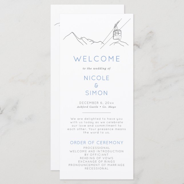 Modernes Skigebiet Bezaubernde Winterbergspitzen Programm (Vorne/Hinten)