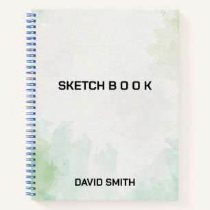modernes Skizzbuch mit Namen Notizbuch