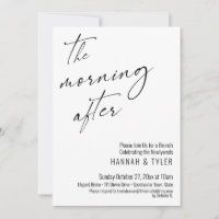 Modernes Skript am Morgen nach der Hochzeit Brunch