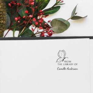 Modernes Skript Benutzerdefinierte Bibliothek Buch Gummistempel