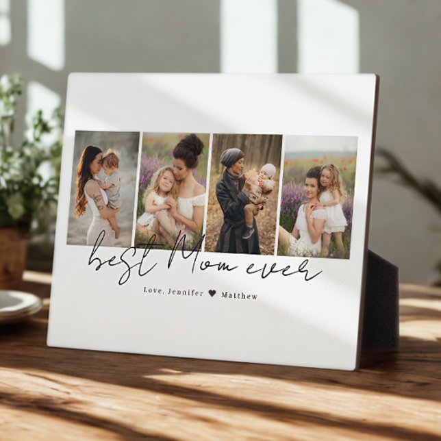 Modernes Skript Beste Mama alle 4 Fotos, Muttertag Fotoplatte (Von Creator hochgeladen)