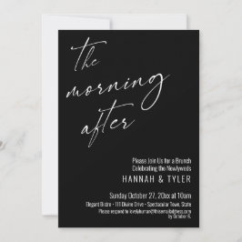 Modernes Skript Der Morgen nach dem Brunch schwarz Einladung