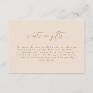 Modernes Skript Ein Hinweis auf Geschenke Begleitkarte