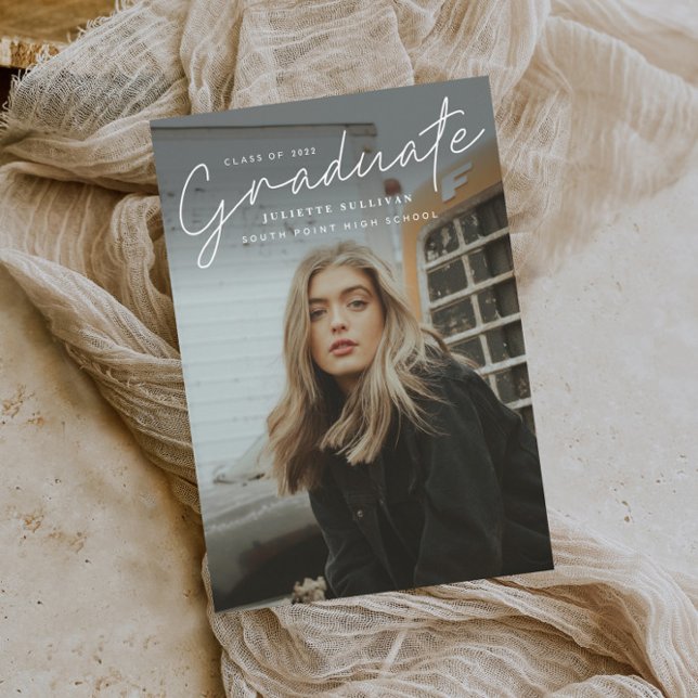 Modernes Skript Einfaches Foto Abschluss (Von Creator hochgeladen)