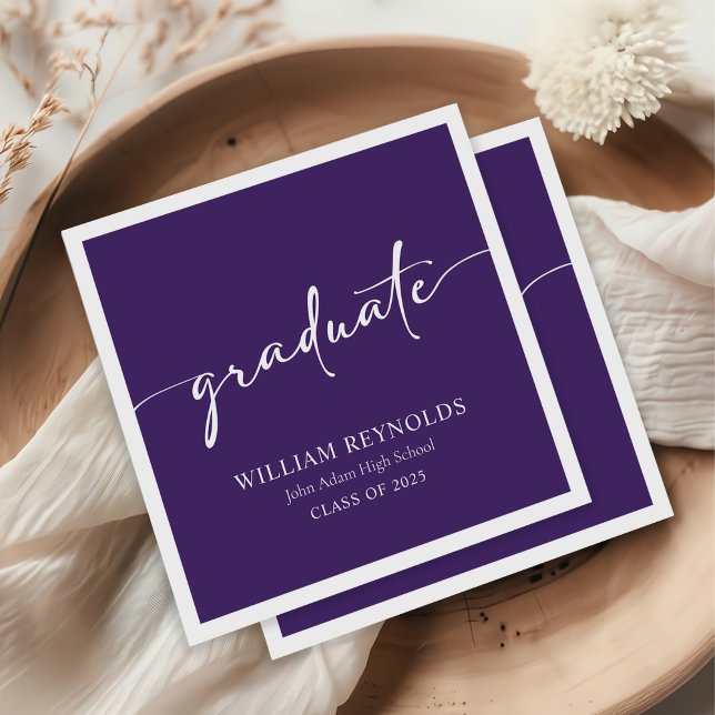 Modernes Skript Einfaches Foto Abschluss Serviette (Von Creator hochgeladen)