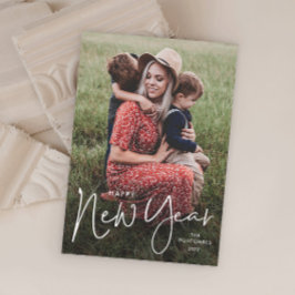 Modernes Skript Einfaches Foto Neujahr Feiertagskarte