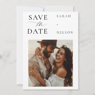 Modernes Skript-Foto Hochzeit Sichern Sie das Datu Save The Date