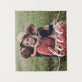 Modernes Skript für benutzerdefiniertes Foto Liebe Wandteppich