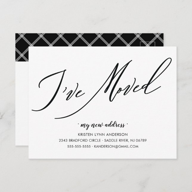 Modernes Skript habe ich bewegt Moving Announcemen Postkarte (Vorne/Hinten)