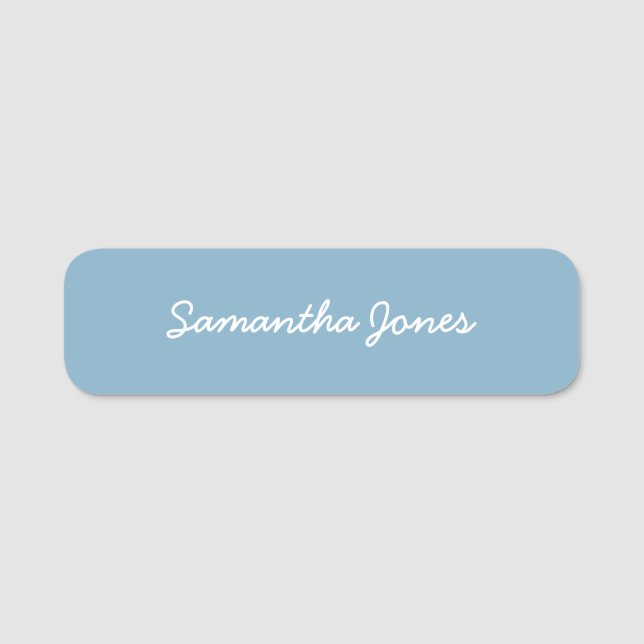 Modernes Skript handschriftlich Simple Blue Namensschild (Vorderseite)
