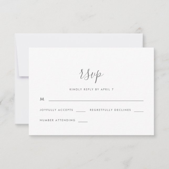 Modernes Skript mit Dots Wedding Rsvp (Vorderseite)