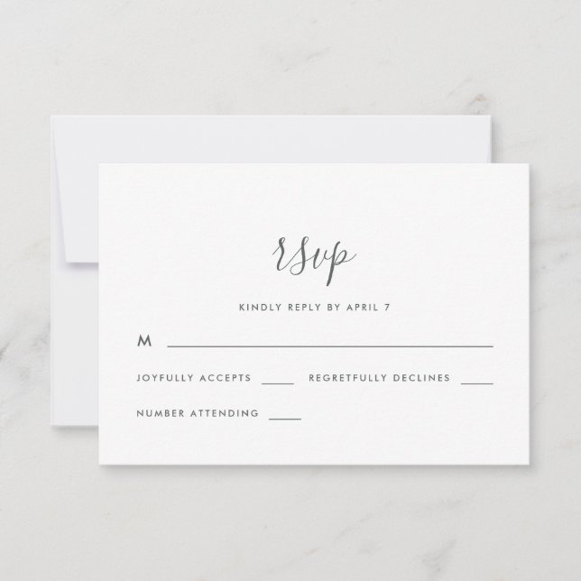 Modernes Skript mit Dots Wedding Rsvp (Vorderseite)