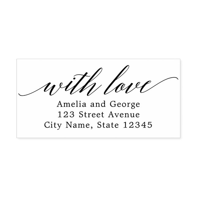 Modernes Skript mit Liebe Rücksendeadresse MSC Permastempel (Design)