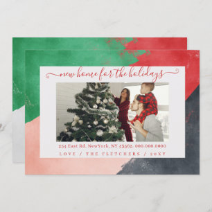 Modernes Skript Neue Zuhause für Holidays Foto Mov Feiertagskarte