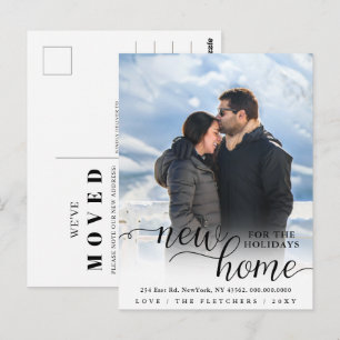 Modernes Skript Neue Zuhause für Holidays Foto Mov Postkarte