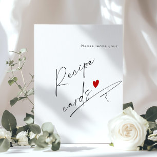 Modernes Skript verlasst hier Ihre Rezept-Karte Poster