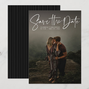 Modernes Skript-vertikales Foto Save the Date