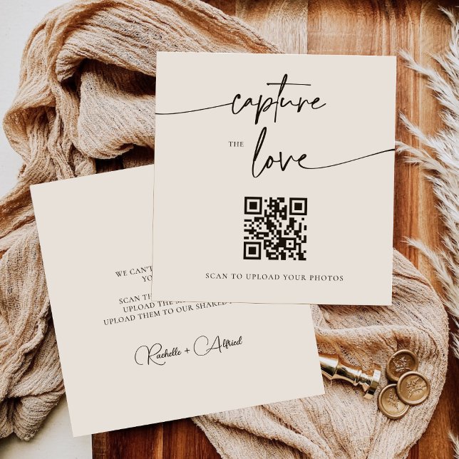 Modernes Skript verwenden Liebe-QR-Code-Tabellenka Mitteilungskarte (Von Creator hochgeladen)