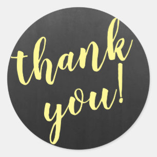 Modernes Skript Vielen Dank, einfaches Blackboard Runder Aufkleber