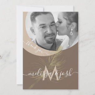 Modernes Skript Vielen Dank für Ihr HochzeitGold F Einladung