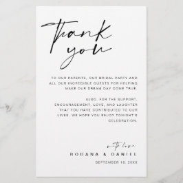 Modernes Skript Vielen Dank für Ihre Hochzeitskart