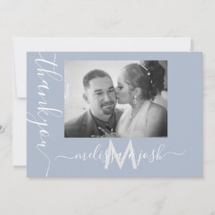 Modernes Skript Vielen Dank Hochzeitspaare Fotokar Einladung