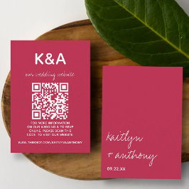 Modernes Skript Viva Magenta Minimalistische Hochz Begleitkarte