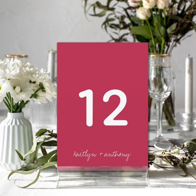 Modernes Skript Viva Magenta Minimalistische Hochz Einladung (Von Creator hochgeladen)