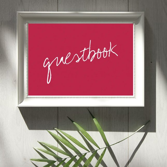 Modernes Skript Viva Magenta Minimalistische Hochz Poster (Von Creator hochgeladen)