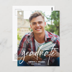 Modernes Skriptgraduate-Foto Postkarte