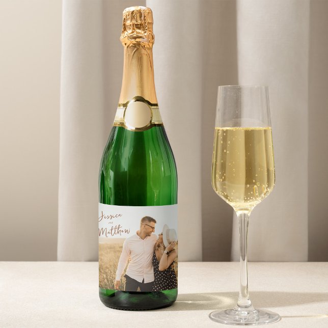 Modernes Skriptherbst-Folien Save the Date Foto (Von Creator hochgeladen)