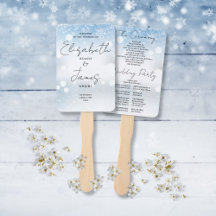 Modernes Skriptschneeflocken WinterWedding Program