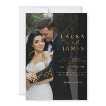 Modernes Skripttrendy Overlay-Foto Save the Date