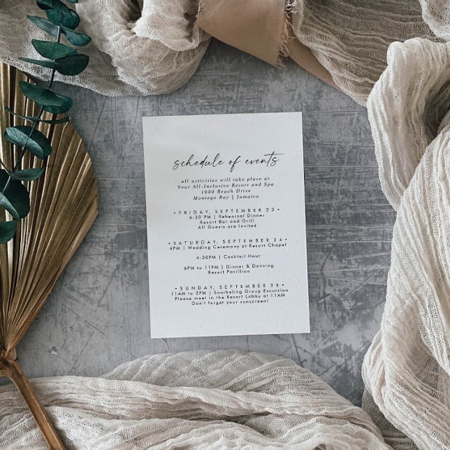 Modernes Skriptwochenende Veranstaltungsprogramm Begleitkarte (Von Creator hochgeladen)