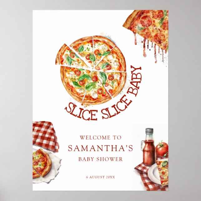 Modernes Slice Slice Baby Pizza Baby Duschgel Poster (Vorne)