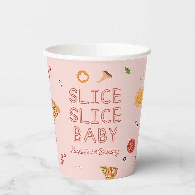 Modernes Slice Slice Baby Pizza Party Pappbecher (Links)