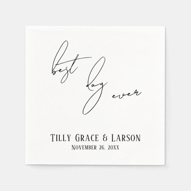 Modernes Slim Handwriting Einfach am besten je Serviette (Vorderseite)