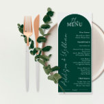 Modernes Smaragdgrünes Menü für Hochzeiten Menükarte<br><div class="desc">Dieses moderne Emerald Green Arch Wedding Menü ist ideal,  um an Ihrem besonderen Tag Gerichte zu genießen. Bearbeiten mit dem Design-Tool für endlose Farboptionen.</div>