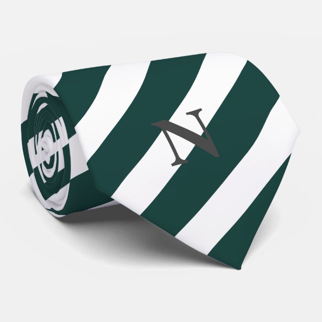 modernes Smaraggrün weiß Krawatte (Gerollt)