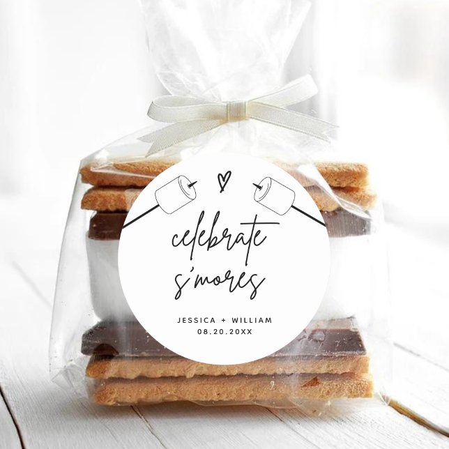 Modernes S'mores Wedding Party Fevor Kit Runder Aufkleber (Von Creator hochgeladen)