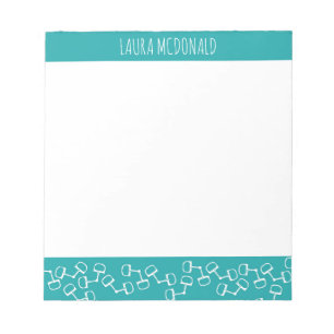 Modernes Snaffle Bit Horse Notepad - Aquamarin Notizblock