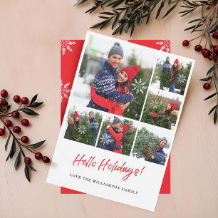 Modernes Snowflake Sechs Foto Collage Grid Foto Feiertagskarte